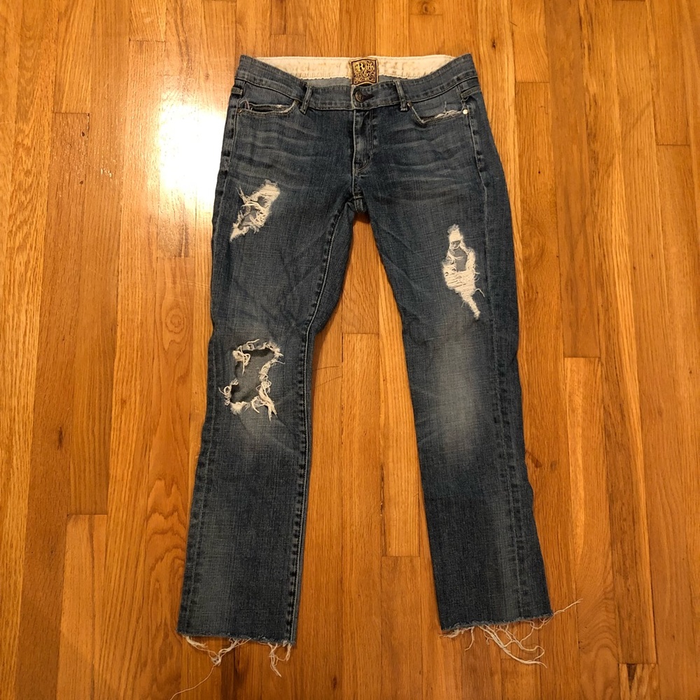 Rich & Skinny Distressed Ankle Jeans sz 28